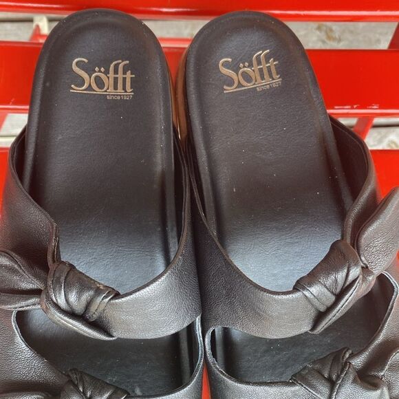 Sofft Leather Bow Strapps Upper Slip On Sanda - Picture 3 of 7